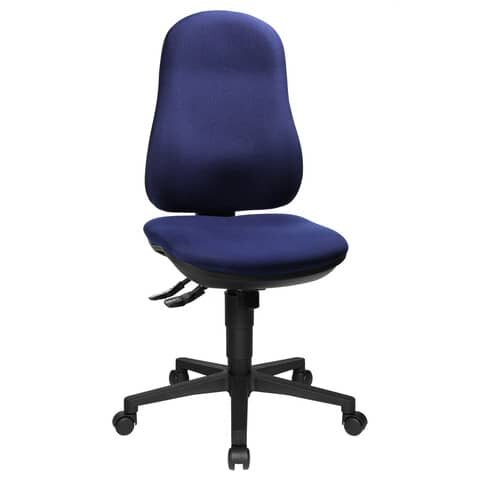 TOPSTAR Bürodrehstuhl Support SY ohne Armlehnen - royalblau, Sicherheitsdoppelrollen für alle Böden