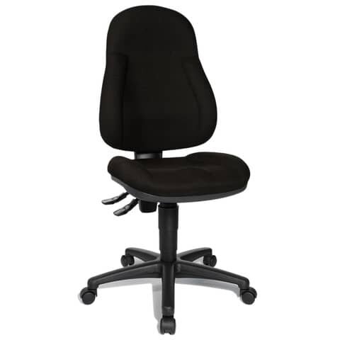 TOPSTAR Bürodrehstuhl Wellpoint 10 ohne Armlehnen - schwarz, Sicherheitsdoppelrollen für alle Böden