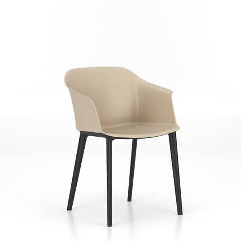 NOWY STYL Besucherstuhl Inta Frame - Kunststoff, cream/schwarz