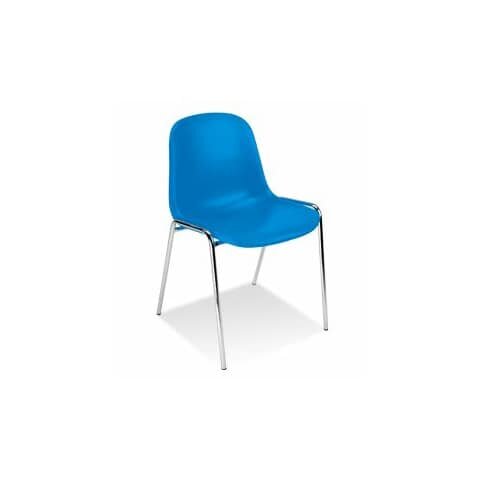 4 Nowy Styl Schalenstühle Beta H.BLAU K09 blau Kunststoff