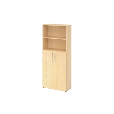 Hammerbacher Regal u. Flügeltürenschrank - 5 OH, Ahorn/Ahorn, Montageservice