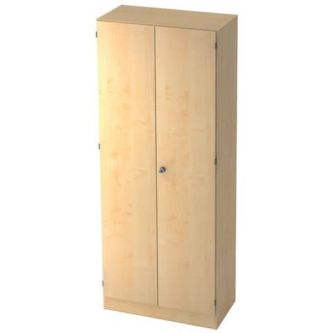 Hammerbacher Garderobenschrank - 80 x 200,4 x 42 cm, Konstruktionsboden/Kleiderstange/Sockelblende, Ahorn/Ahorn, Montageservice