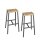 Hammerbacher Barhocker, 2er Set, asteiche/grau